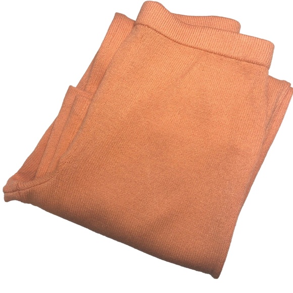 Wool Blend Santana Knit, Wide Leg Pants, Peach Color - Picture 16 of 16
